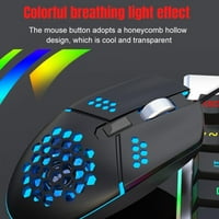 Podesivi igrački miš sa RGB blistavim, USB ožičeni 8000dpi miševi sa hlađenjem ventilatora za PC, crna