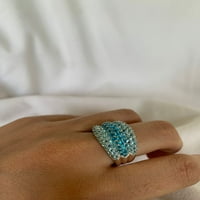Carillon Neon Apatitni prsten, klaster dragog kamenja 0. CT Sterling srebrni prsten za žene, Veličina prstena: 11.5