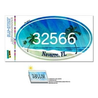 Navarre, FL - Tropska plaža - Ovalni naljepnica sa poštanskim brojem