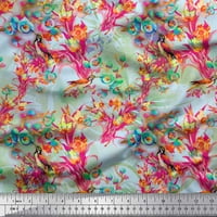 Soimoi pamučna kambrska tkaninska tkanina cvjetne i šumske ptičje tkanine otisci sa dvorištem širom