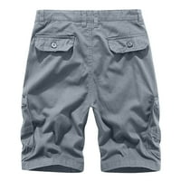 Clearance muški kratke hlače Ljetni tanki sportovi ravni pamučni prugasti obrezirani kombinezoni sivi