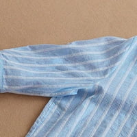 Kravata za kravate za žene za žene Žene Ljetni modni labavi V-izrez Stripe Print Casual Tops bluza V
