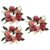 Prsteni svijeća vijenac umjetni ružin cvijet za svijeće za svijeće za svadbeni stol za zabavu