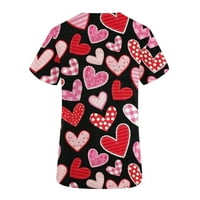 Valentinovo piling vrhovi ženske modne ljubavne srčane grafičke medicinske košulje za čišćenje praznika