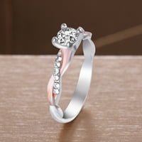 Srebrni prsten za mladenki zircon dijamant Elegantni angažman vjenčani prsten