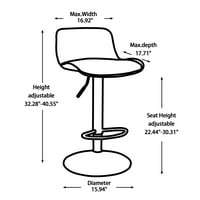 Topcobe Counter Visina okretna šipka za stolice Set podesivih barsola za kuhinjske šaltene visoke trake