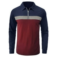 DXhmoneyh Muška klasična golf majica casual dugih rukava Kompletna košulja u boji Redovna fit kolač