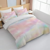 -Dake jednorog prekrivač pune - mekani slatki ružičasti jednorođeni posteljina sa cvijećem i plavim