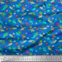 Soimoi Rayon tkanina Coral, kit i mornarski okean Ocean tiskani tkaninski dvorište širom
