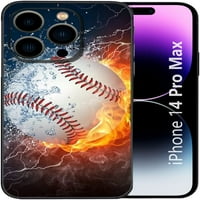 Kompatibilan sa iPhone Pro ma bejzbol futrolom, bejzbol na vatri Cool futrola za iPhone Muške žene, silikonska cool futrola za iPhone pro maseball