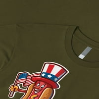Ma croi muški organski pamuk hot dog predsjednik grla-kozje grafička majica za neovisnost dana kratki rukav Crew Cret TEE
