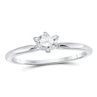 Zlatna zvezda 14kt Bijela zlata Žene Okrugli dijamant Solitaire Bridal Vjenčanje zaručnički prsten CTTW