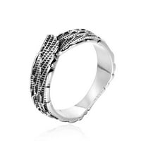 Tvornica Toyella isporučuje Evropu i Ameriku Retro muški titanijum čelični prsten srebro 8