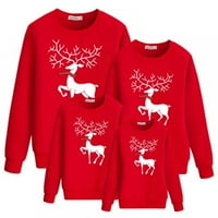 Porodica Bullpiano Uklapajući božićni džemper jesen zimski outfit dugih rukava Xmas pulover TOP odgovarajućim