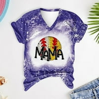 Grafičke majice za majke Zodggu za žene Ljeto moda V izrez Majice Labavi povremeni opušteni osnovni