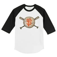 Dojenčad sitni otvor bijeli crni San Francisco Giants Bejzbol križni šišmiši Raglan rukava majica