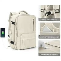 Putna torba multifunkcionalna ruksačka ramena Torbe za rame Žene Vodootporno USB punjenje backpadpack-bijeli