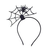 Trayknick Horn uši za glavu Halloween Halloween Halloween Cosplay Traka za glavu sa smiješnima Spider Web Demon Horns Bat Wings Perfect za maskarske stranke za žene