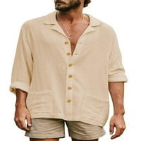 WYBZD Ljetna majica s dugim rukavima za muškarce labav fit gumb niz majicu plaža od plaža