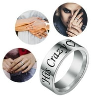 Heiheiup Jednostavni titanijumski čelični prsten ženski prsten crtani slatki nakit prstenovi za prstenje