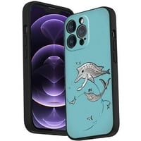 Kompatibilan sa iPhone Pro MA telefonom, dolphin-ribl-6- Case Silikonska zaštita za TEEN Girl Boy Case