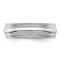 Karat u karatsu sterling srebrni široki bend Comfort-fit dvostruko milgrain zvona veličine -4.5