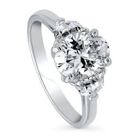 Sterling srebrni 3-kamen vjenčani prsten za prstenje ovalni rez kubni cirkonijski CZ prsten za žene,