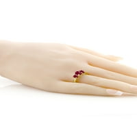 Gem Stone King 18k žuti pozlaćeni srebrni crveni rubin filigranski stil kameni prsten za žene