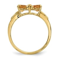 14K zlatni polirani citrinski prsten