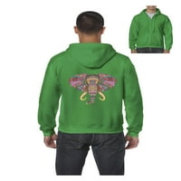 MMF - Muška dukserica pulover sa punim zip, do muškaraca veličine 5xl - slon mozaik