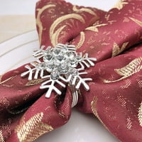 Snowflake salveting prstenovi srebrne iskrivljene salvete kopče Metalne držači salveta Ding tablica