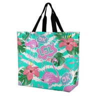 Flamingo cvjetna velika torba Torba za višekratnu točku sa unutrašnjim džepom ramena za putničku plažu