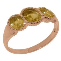 Britanska napravljena od 10k zlata prirodnih citrinskih ženskih prstena - veličine opcije - veličine