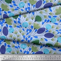 Soimoi zelena pamučna patka tkanina umjetnička cvjetna tiskana dvorište tkanine široko