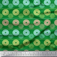 Soimoi zelena pamučna kambrična tkaninska tkanina i mandala Ispis tkanina od dvorišta široko