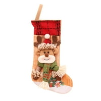 Njspdjh božićne čarape velike čarape klasični kamin Viseće čarape Snowflakes Santa Snjegović ukrasne