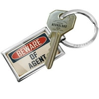 Privjesak za ključeve čuvajte se agenta vintage smiješnog znaka