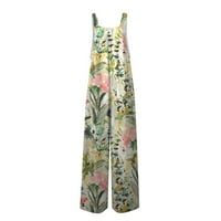 Gaecuw ženske kombinezone casual dressy bez rukava u cjelini sa džepovima kvadratni vrat ovratnik cvjetni