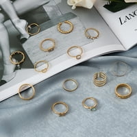 Modni prsten za ženske prstenove set prstenovi srebrni boemski prstenovi prstenovi zglobni čvorovi prstenovi