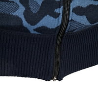Dukseri za muškarce Moderna fit džemper Cardigan Casual Turtleneck Slatki džemperi Plavi l