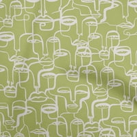 Onuone pamučne kambričke lagane zelene tkanine apstraktno lice haljina materijala materijala od tkanine