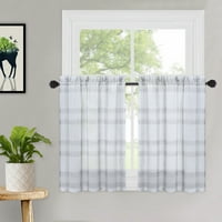 Buffalo Plaid Sheer Curtains 27 W 45 l Gingham uzorak pola prozorske zavjese za kuhinju kupatilo za