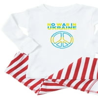 Cafepress - Nema rata u Ukrajini Podrška Američki Ukrajini pidžama - Toddler set dugih rukava