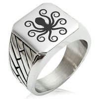 Legendarni krakeni geometrijski uzorak uzorak u obliku kraljevskog stila polirani prsten