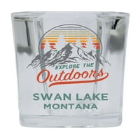 Swansko jezero Montana Istražite na otvorenom Suvenir Square Bany alkohol Staklo 4-pakovanje