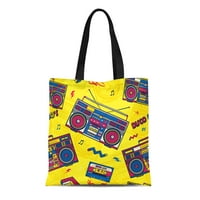 Platno Tote torba Šarena muzika Retro pop osamdeseti Boombo Radio uzorak trajna torba za punjenje na