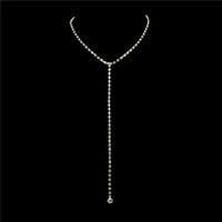 Zapadna moda 8780-GLD jednoredni rhinestone y ogrlica, zlato