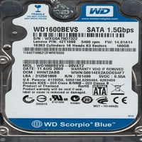 WD1600Bevs-08VAT2, DCM Hhnt2abb, Western Digital 160GB SATA 2. Hard disk