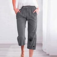 Posteljine Hlače Žene Ljetna moda Plus Veličina Ležerne prilike elastične labave ravne hlače za noge