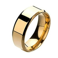 Duhgbne Fashion Jednostavni unise Ljubitelji od nehrđajućeg čelika Zrcalica prstenje za prstenje